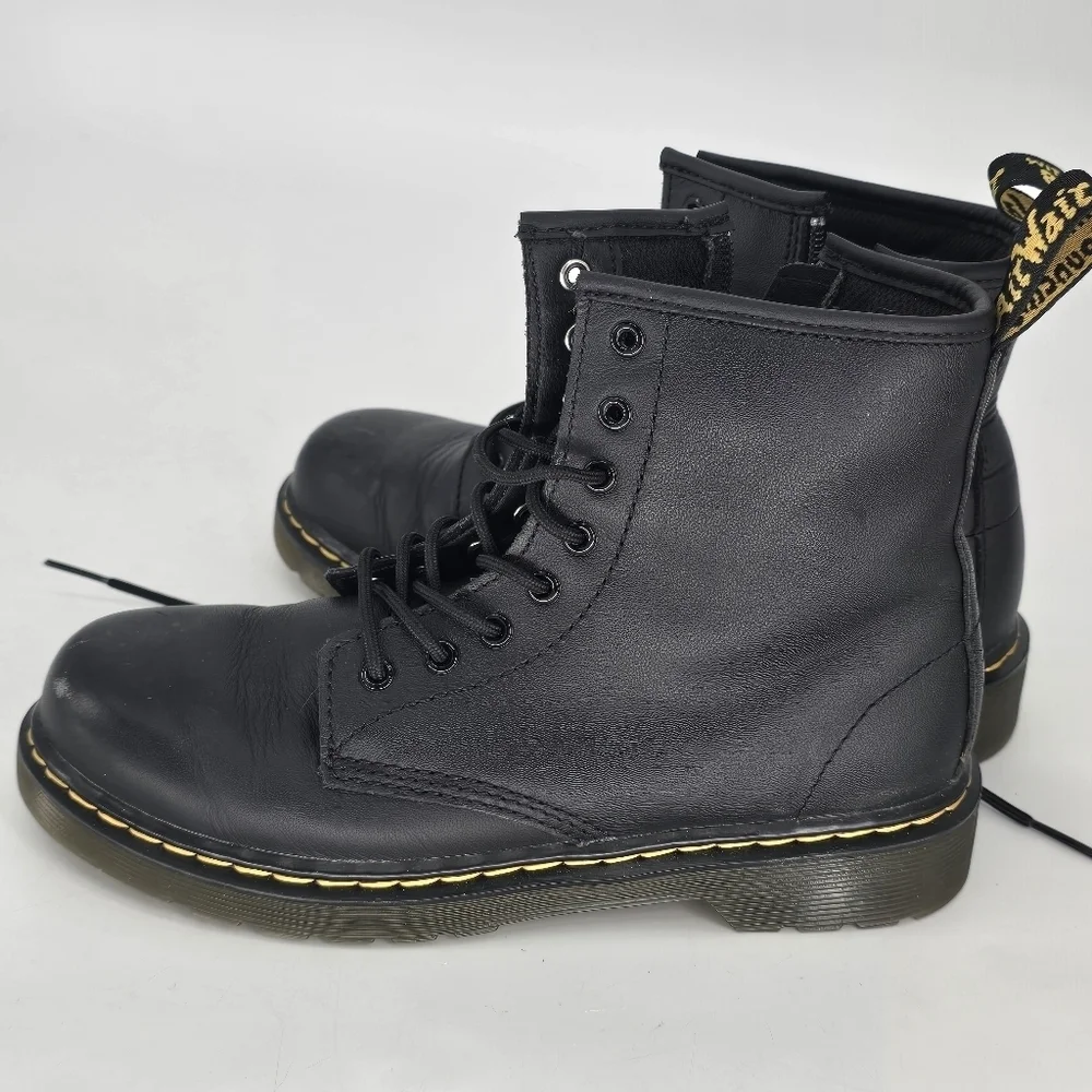 Dr martins Junior 1460 Softy T Leather Lace Up Boots black size boys 4 girls 5